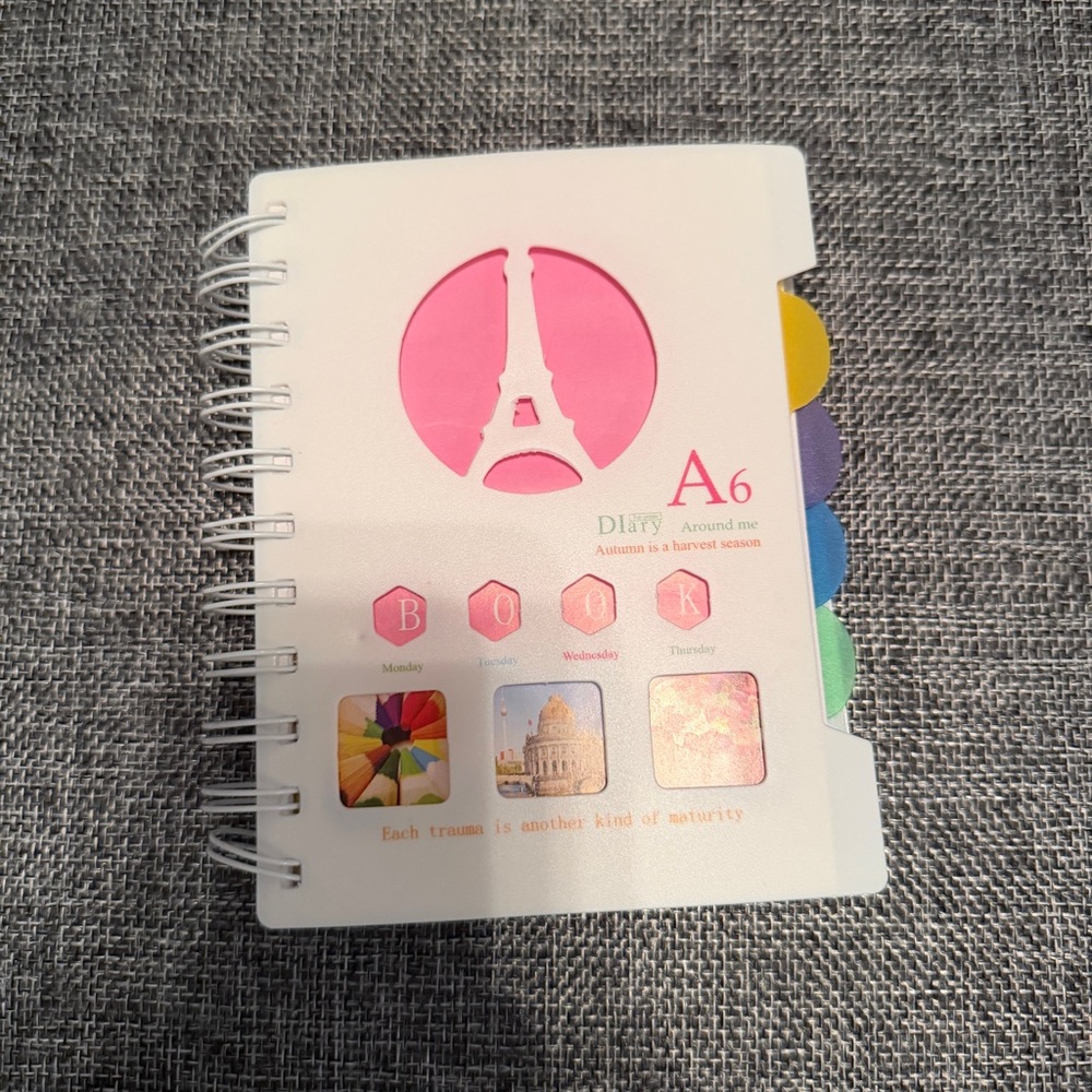 A6 Spiral Notebook with Eiffel Tower Cutout